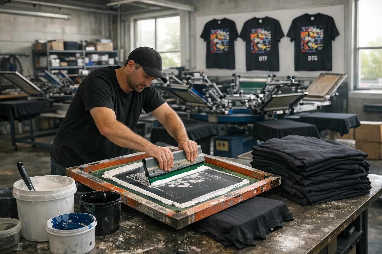 Kiedy sitodruk nadal wygrywa z DTF i DTG w produkcji?